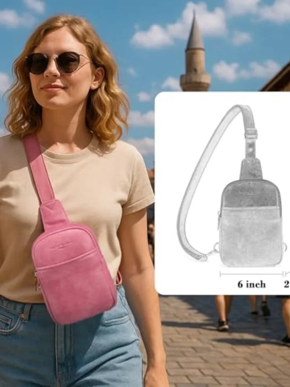 Small Anti Theft Crossbody Bag for Women Faux Leather Sling Purse RFID Blocking